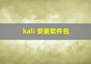 kali 安装软件包